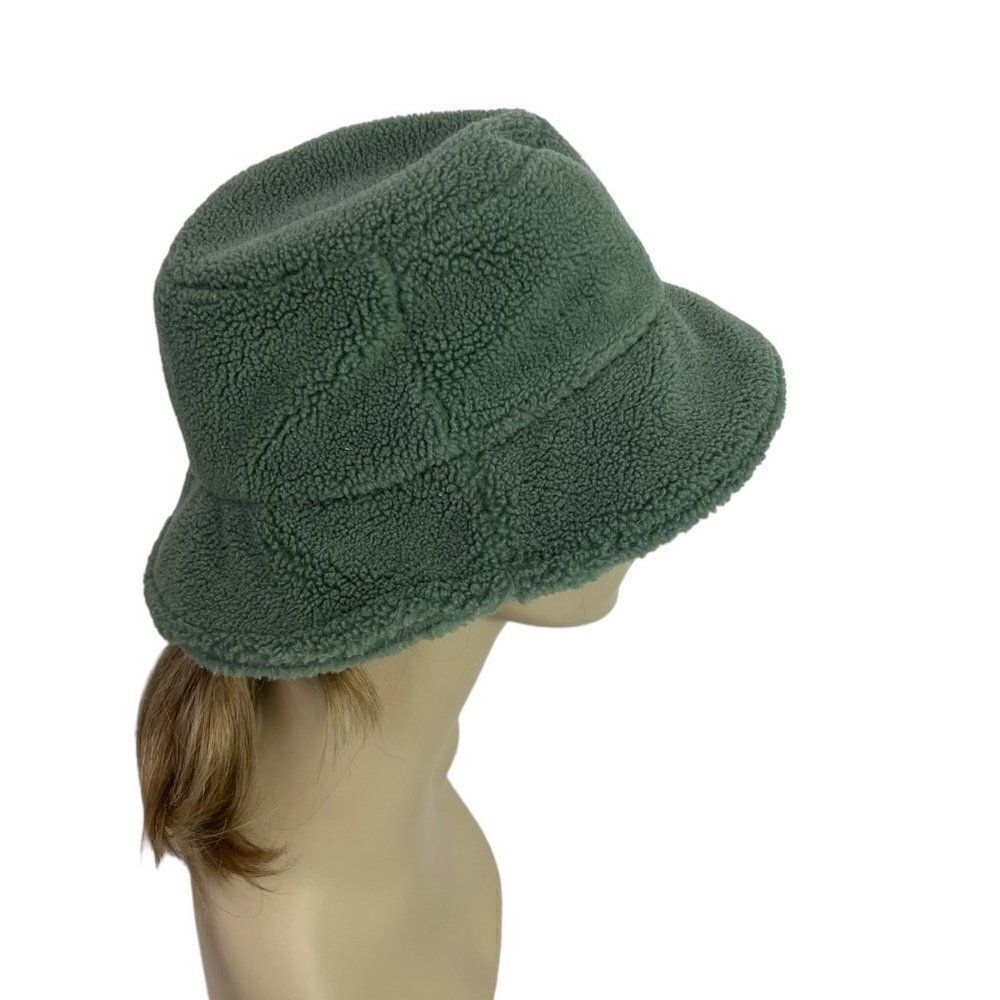 ICHI Denmark Sage Green Fleece Bucket Hat O/S
